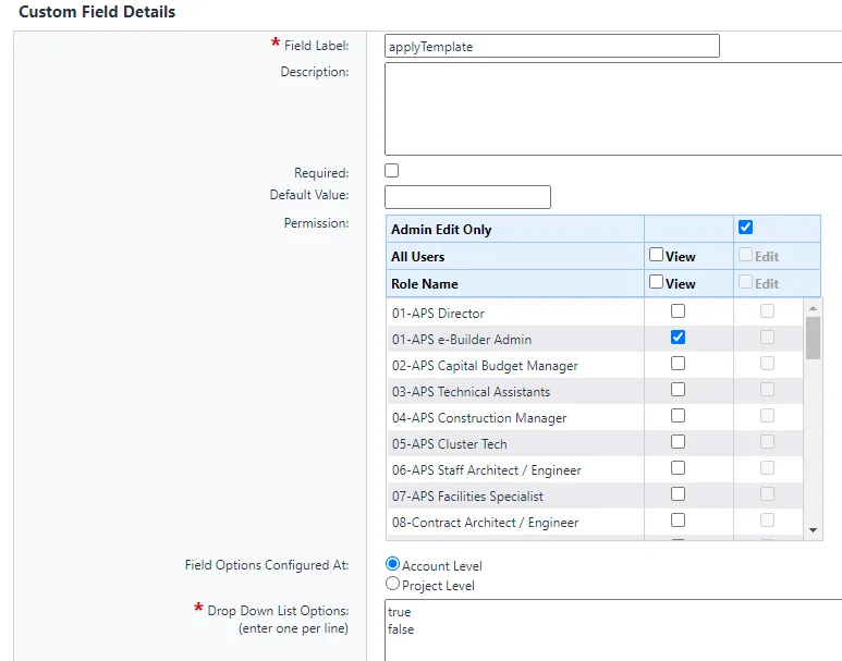 custom field details